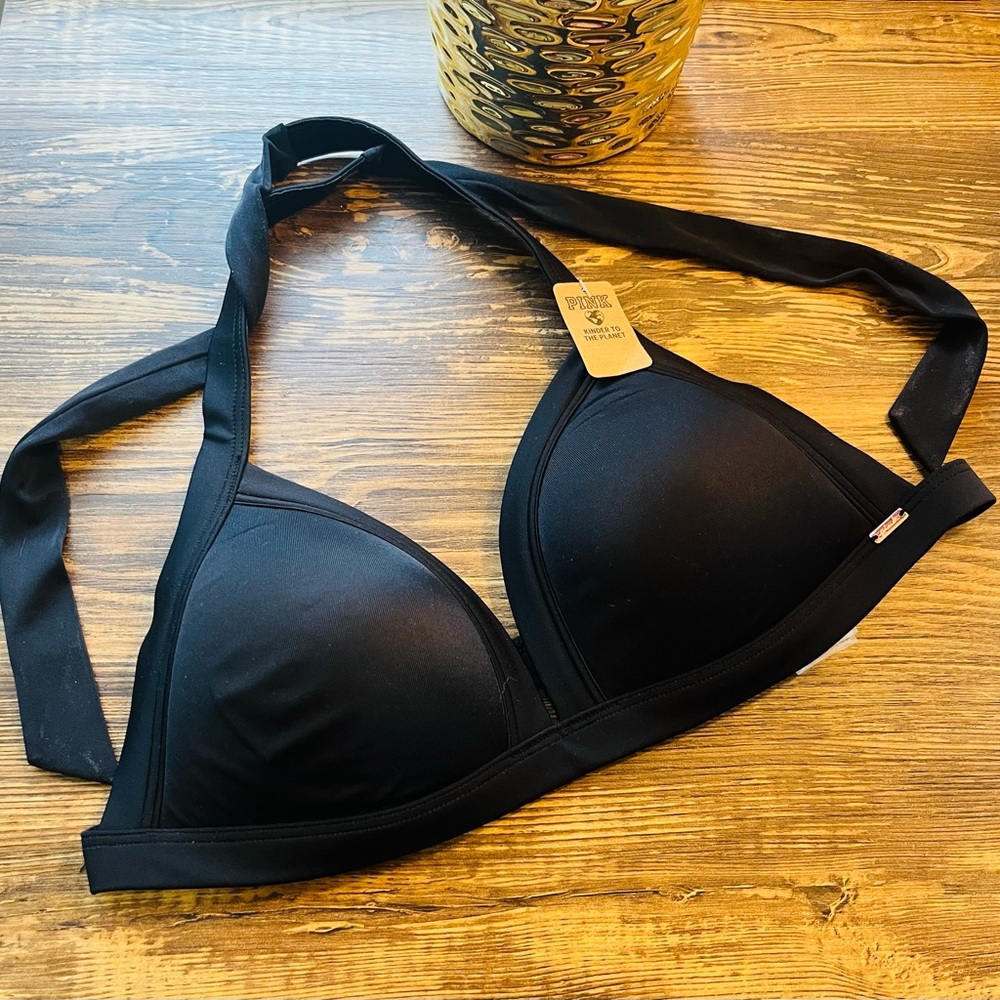 Victorias Secret Black Bikini Top Lined